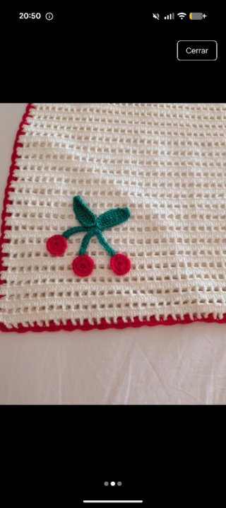 Bolsa ganchillo con cerezas