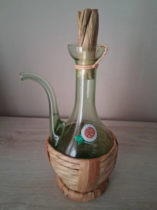 Set 2 Caraffe Vintage Vetro e vimini