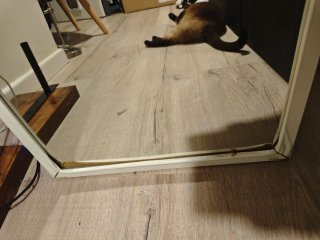 Espejo de pie madera y cristal