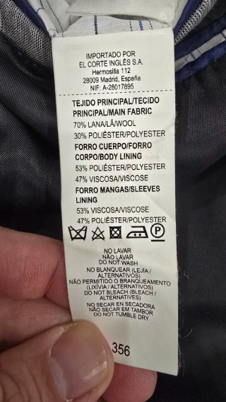 Traje Dustin Gris Cuadros Talla 56