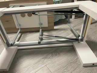 Mesa de centro extensible madera y blanco