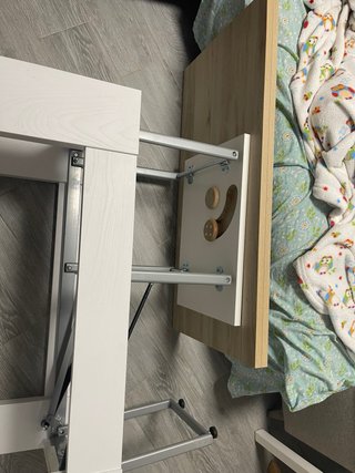 Mesa de centro extensible madera y blanco