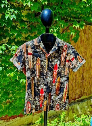 Camisa Hawaiana Surf Tablas, auténtica 70*s