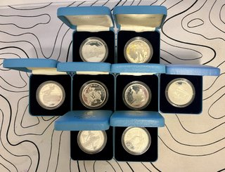 Lote 8 Monedas Plata JJOO Albertville 1992.