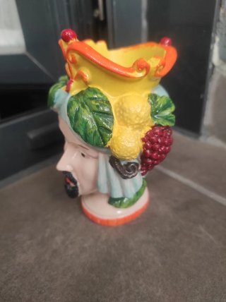Jarrón Cerámica Cabeza Siciliana