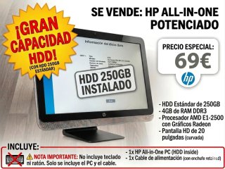 HP All-in-One PC 250GB HDD 69€