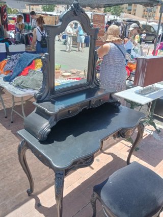 Tocador de dormitorio madera negro