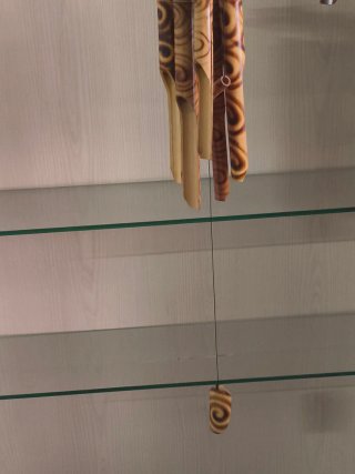 Carrillón de viento de bambú con pájaro movil