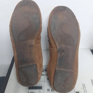 Mocasines de piel beige/marrón talla 37