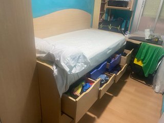 Cama nido 90x190 con supletoria y cajones