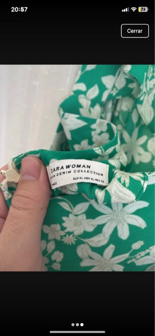 Vestido verde flores blanco nuevo