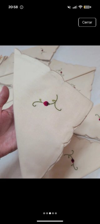 12 Servilletas Bordadas Artesanales