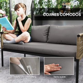 Conjunto Muebles Jardín 4 Piezas Sofá