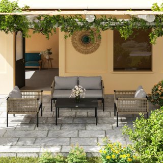 Conjunto Muebles Jardín 4 Piezas Sofá