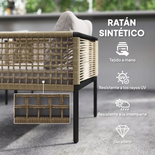 Conjunto Muebles Jardín 4 Piezas Sofá