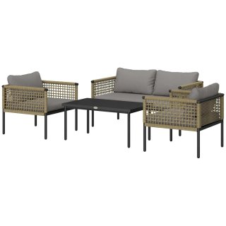 Conjunto Muebles Jardín 4 Piezas Sofá