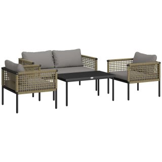 Conjunto Muebles Jardín 4 Piezas Sofá