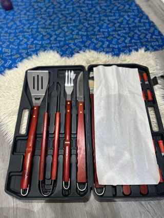 Maletín Utensilios Barbacoa Madera y Metal
