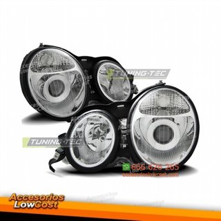 Faros delanteros cromados para Mercedes Clase E W
