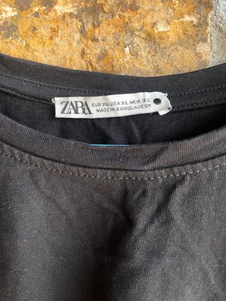 Camiseta Zara Negra Talla XL Básica