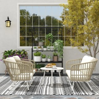 Conjunto Jardín 4 Piezas Sofá y Sillones