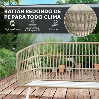 Conjunto Jardín 4 Piezas Sofá y Sillones
