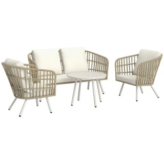 Conjunto Jardín 4 Piezas Sofá y Sillones