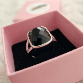 Anillo Plata 925 Piedra Negra