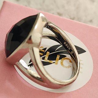 Anillo Plata 925 Piedra Negra