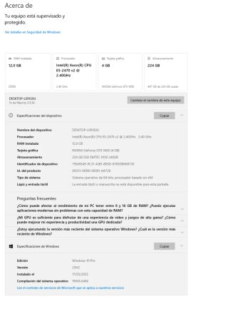 PC Gaming GTX 1650 4GB + 12GB RAM + Xeon 10 núcleo