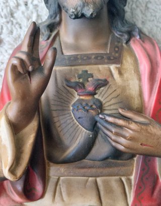 Sagrado corazón Arte Modelo Olot y Virgen con niño
