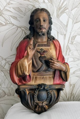 Sagrado corazón Arte Modelo Olot y Virgen con niño
