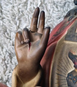 Sagrado corazón Arte Modelo Olot y Virgen con niño