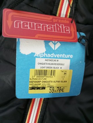Anorak reversible negro y verde