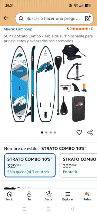 SOLO QUEDA 1 Tabla Paddle Surf F2 AXXIS ¡NUEVA!