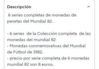Monedas Pesetas Mundial 82 - Serie Completa