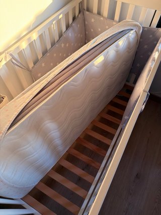Cuna de madera blanca 125x65
