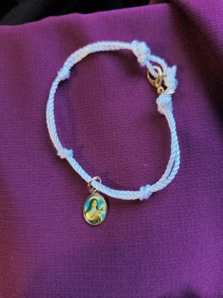 Pulsera nudo franciscano medalla personalizable