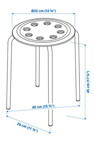 Taburetes Marius negros Ikea (Set de 2)