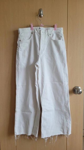 Zara Jeans Culotte Blanco
