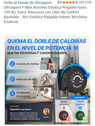 Ultrasport F-Bike Bicicleta Estática Plegable