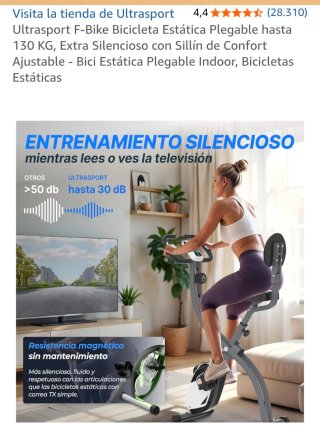 Ultrasport F-Bike Bicicleta Estática Plegable