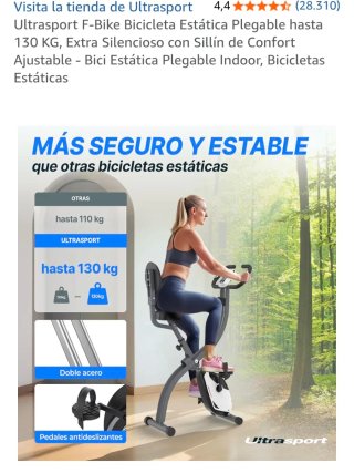 Ultrasport F-Bike Bicicleta Estática Plegable