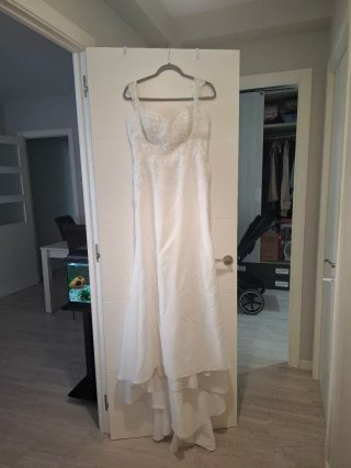 Vestido de Novia Blanco Encaje y Lentejuelas