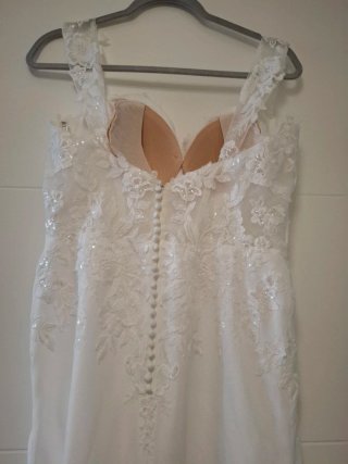 Vestido de Novia Blanco Encaje y Lentejuelas