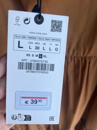 Vestido Zara Camel Talla L Paneles
