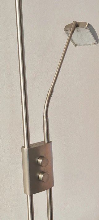Lámpara Pie LED Lectura Flexo Plata