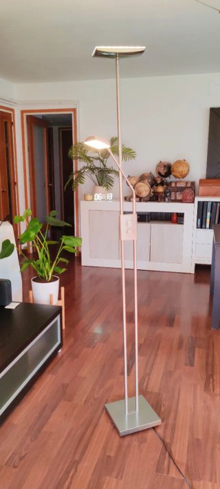 Lámpara Pie LED Lectura Flexo Plata