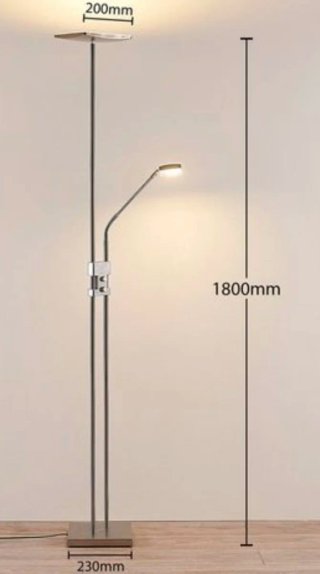 Lámpara Pie LED Lectura Flexo Plata