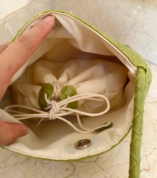 Bolso baguette verde trenzado bolso hombro